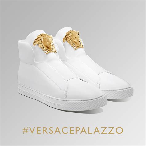 men versace collection contrasting stripe sneakers color white men trainers|Versace Sneakers for Men .